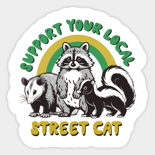 raccoon cat Sticker